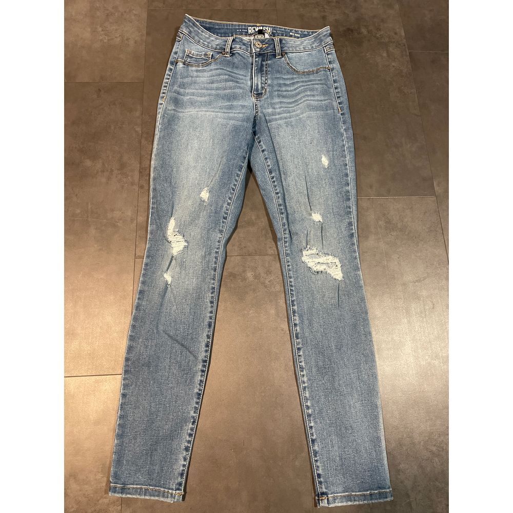 Rewash Distressed Denim Jeans Mid Rise Casual Streetwear‎ B-391